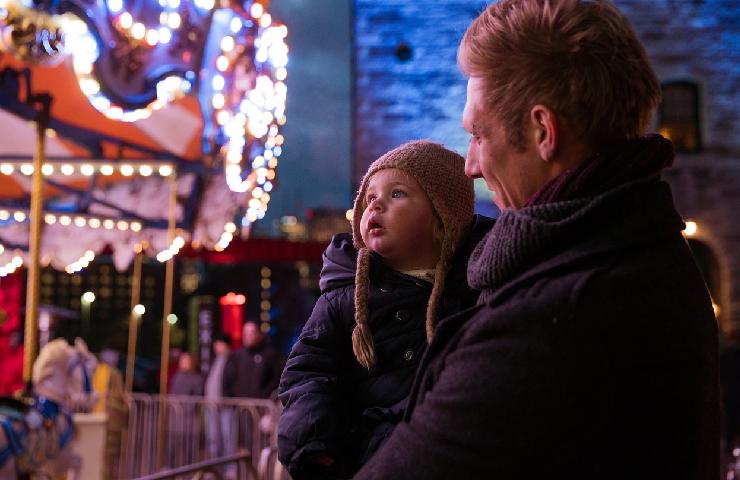 Padre e figlia al lunapark