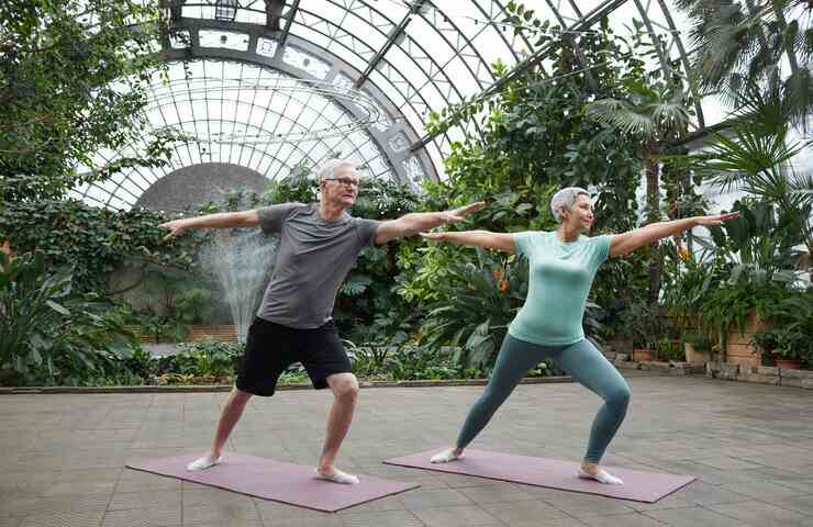 persone anziane fanno ginnastica